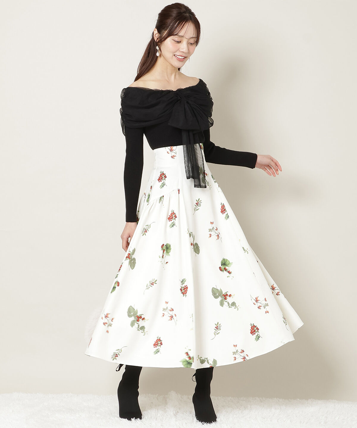 WILLSELECTION「ウィンターボタニカルスカート」|フレア|