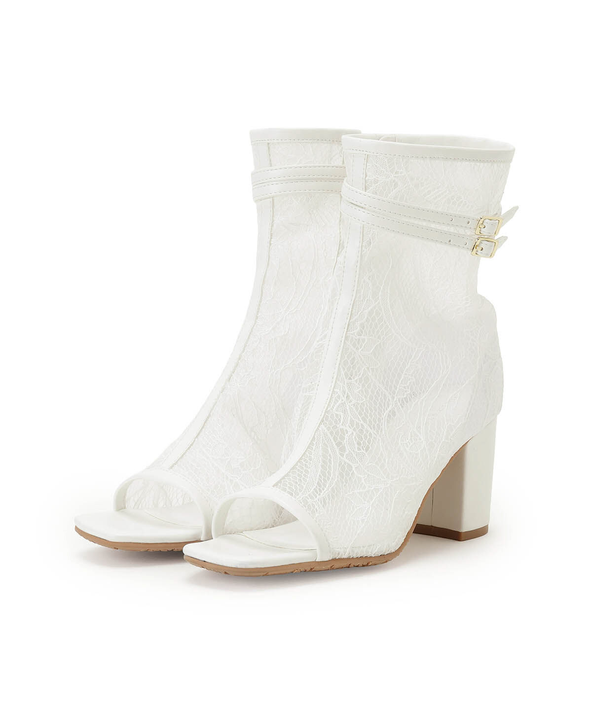 WILLSELECTION「ベルト付きオープントゥレースブーツ」|ショートブーツ|