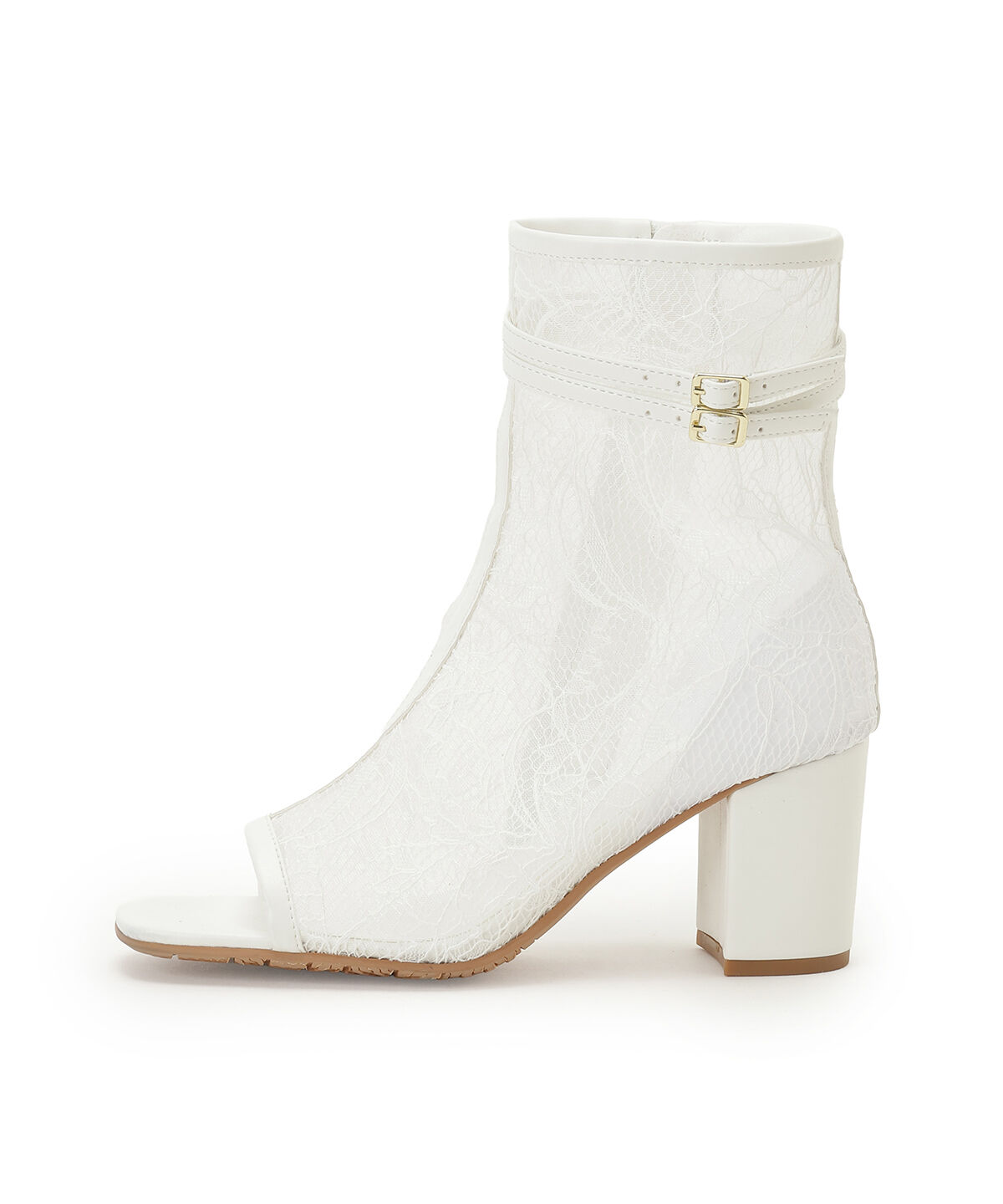 WILLSELECTION「ベルト付きオープントゥレースブーツ」|ショートブーツ|