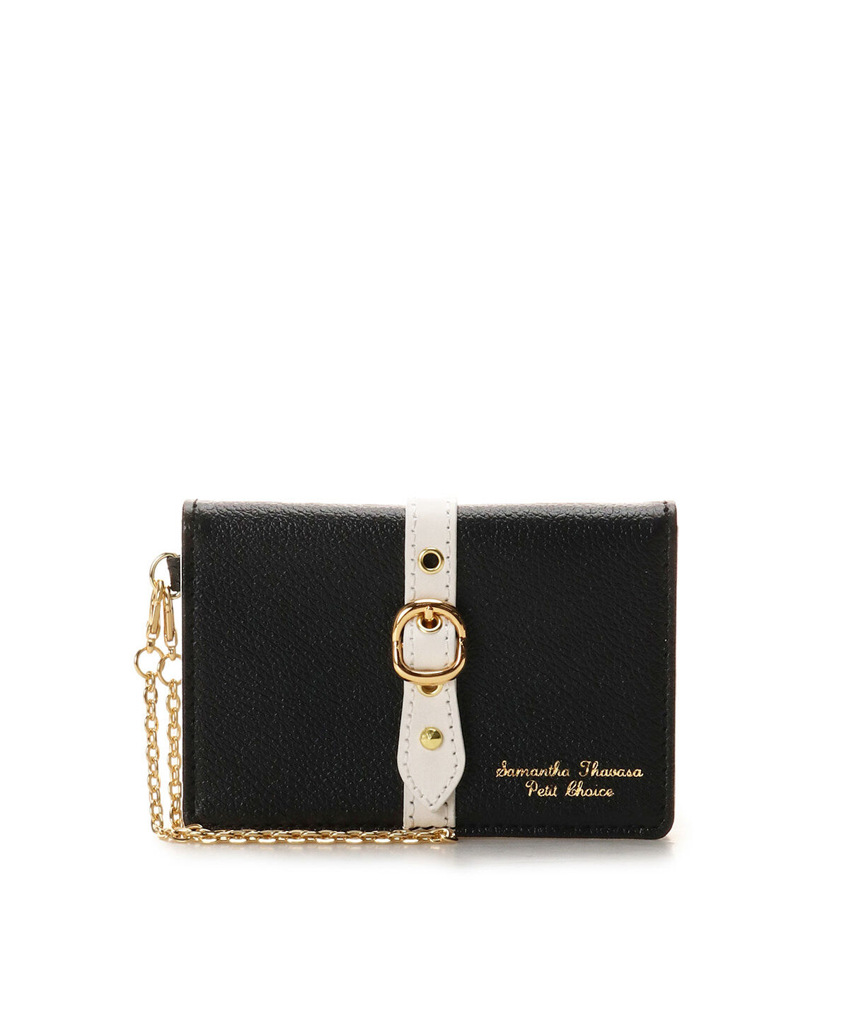Samantha Thavasa Petit Choice「フロントベルト パスケース」|定期入れ|ブラック