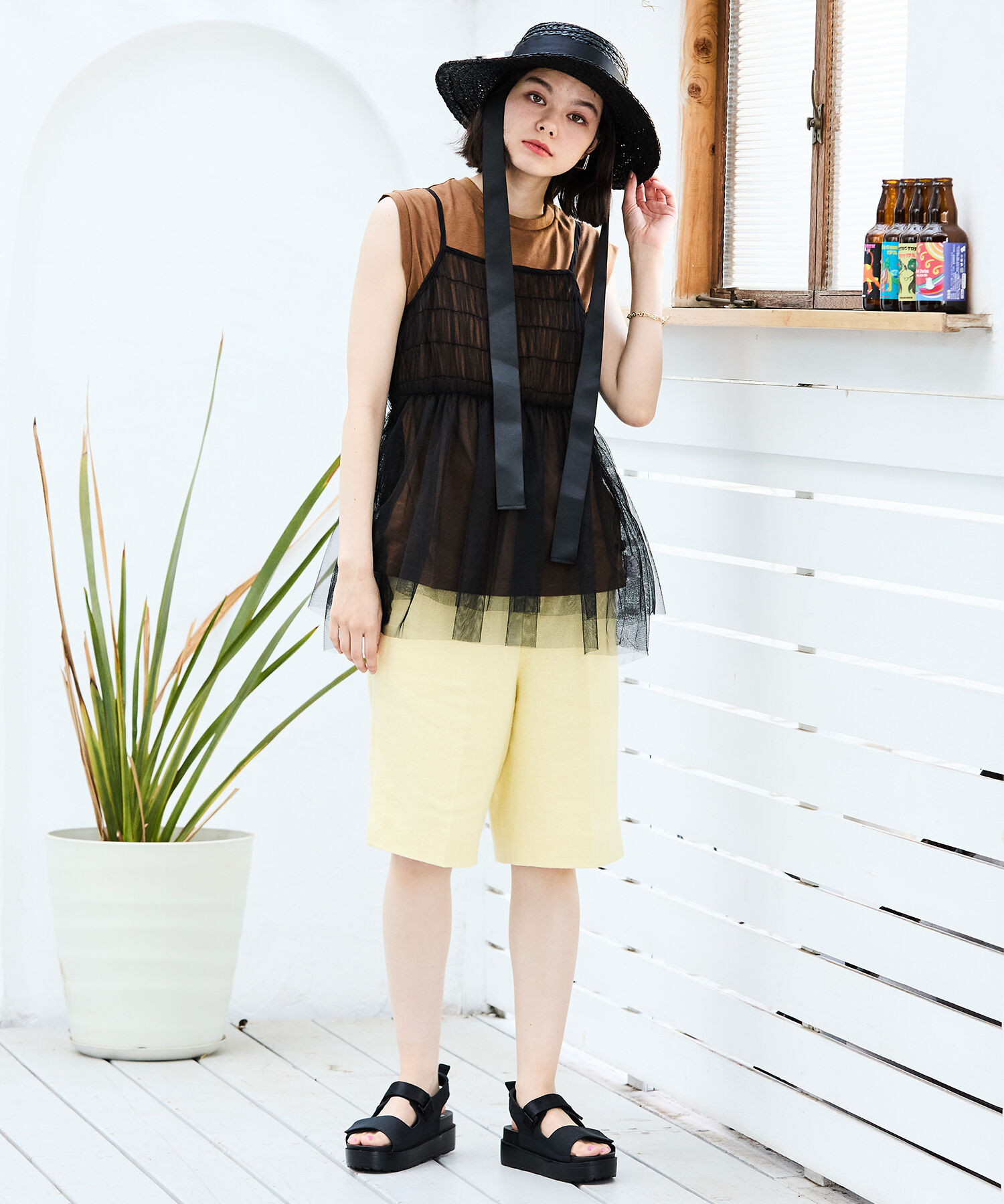 ORiental TRaffic「【アウトレット価格】ダブルベルトベルクロ厚底サンダル/41238」|サンダル|