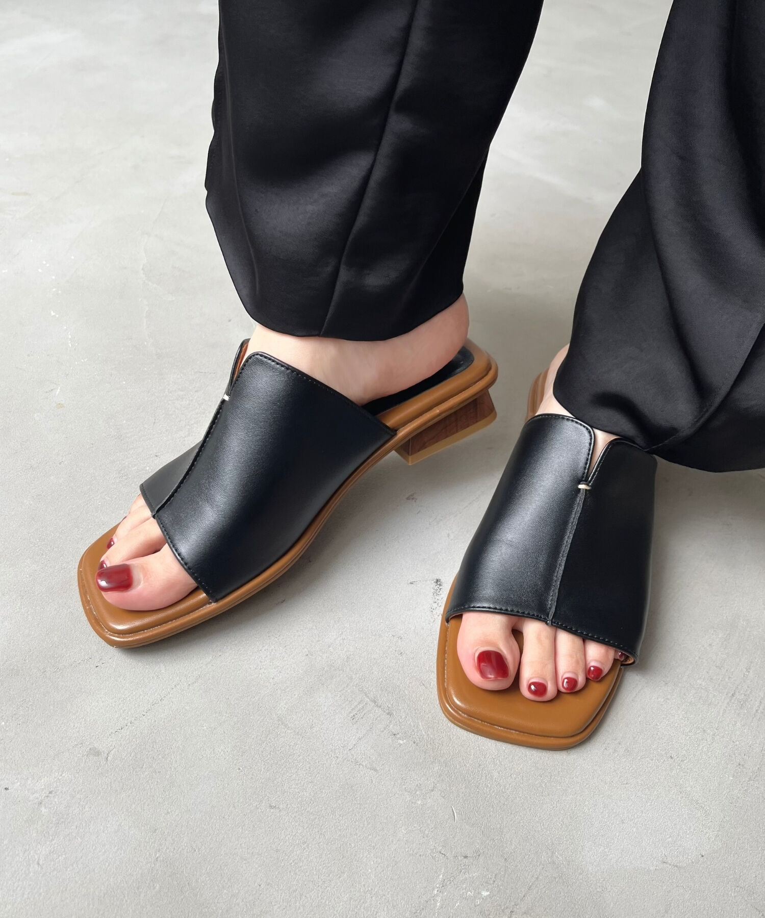 ORiental TRaffic「【WEB限定】●人気アイテム●センタースリットミュールサンダル/55206 サンダル 」|サンダル|