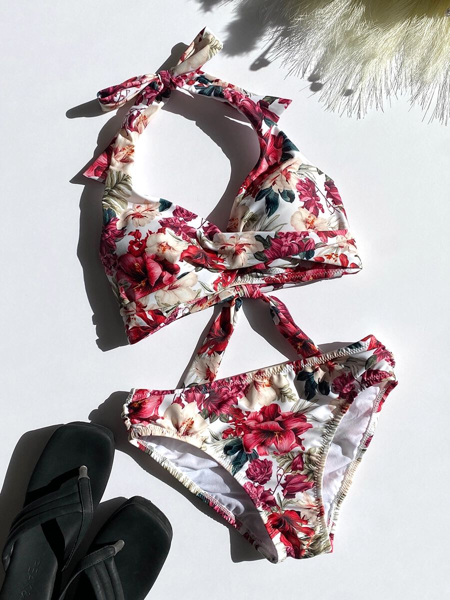 PEAK&PINE「ミレニアムフラワーサッシュクロスビキニ」|ビキニ|
