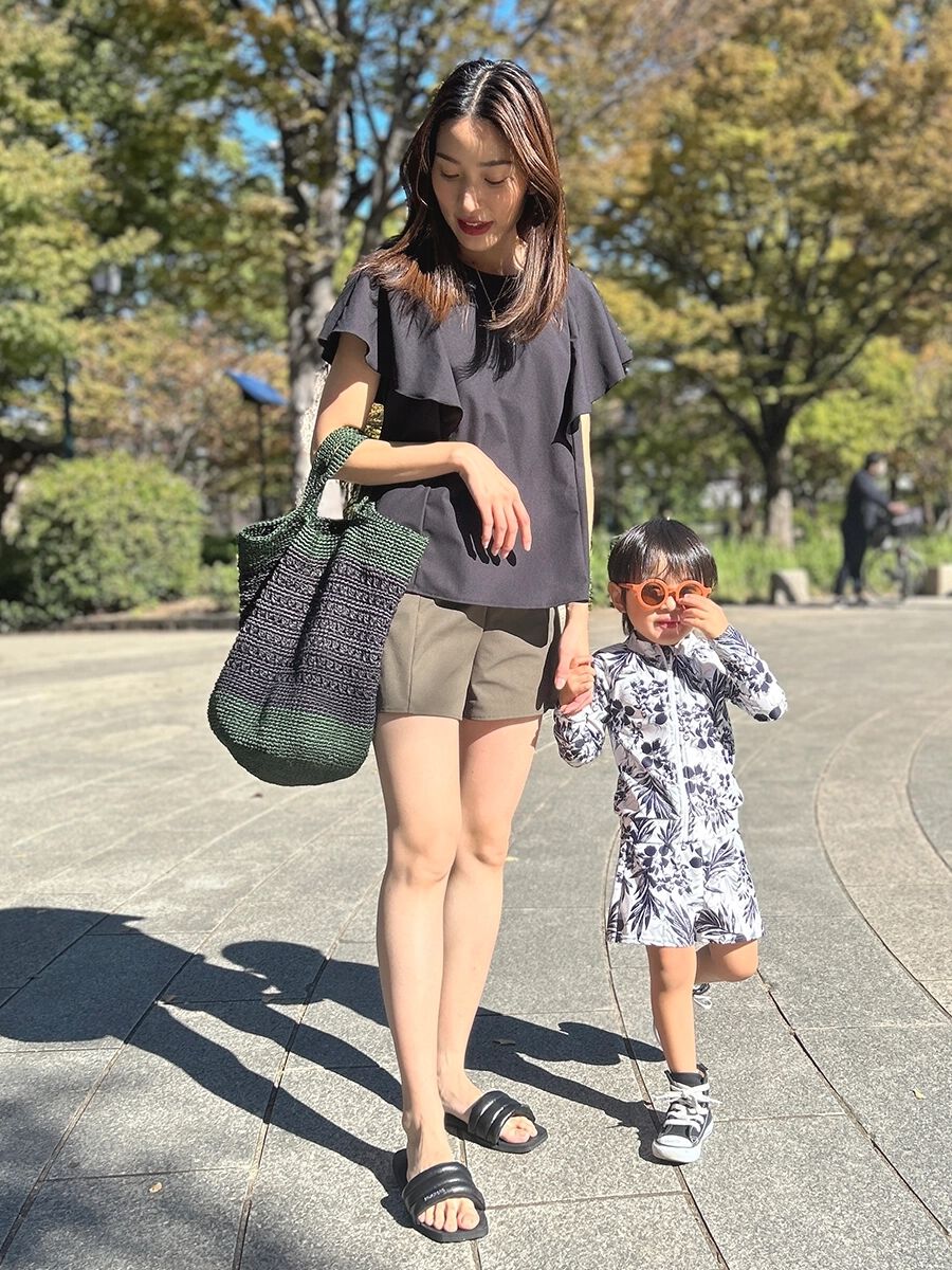 ALBOVE「UVカット無地Tシャツブラ水着/トップス」|ビキニ|ブラック