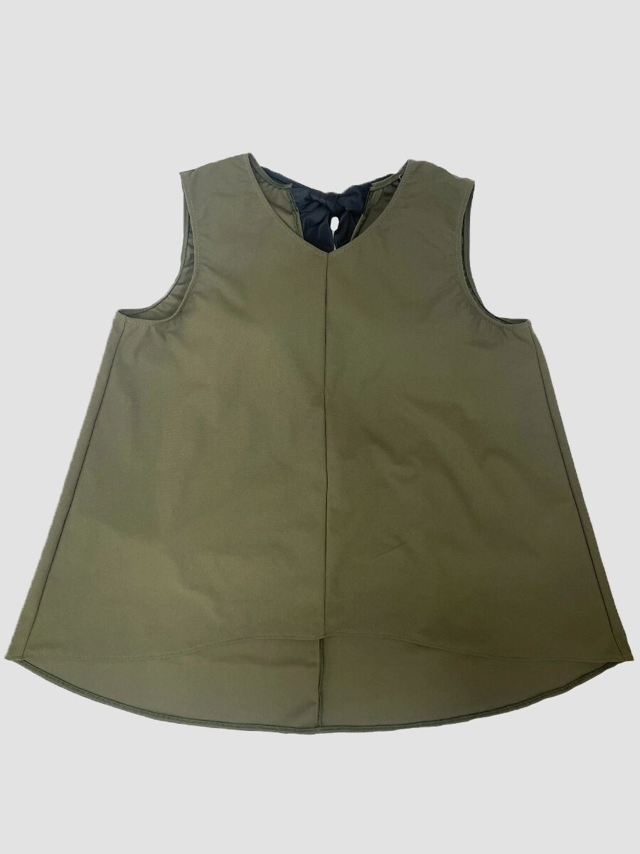 ALBOVE「UVカットフレアノースリーブ水着/トップス」|ビキニ|カーキ