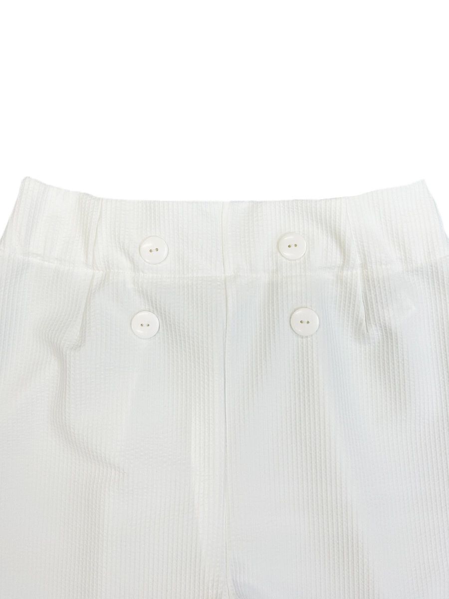 PEAK&PINE「無地ボタン付きAラインハイウエストショートパンツ」|ショーツ|