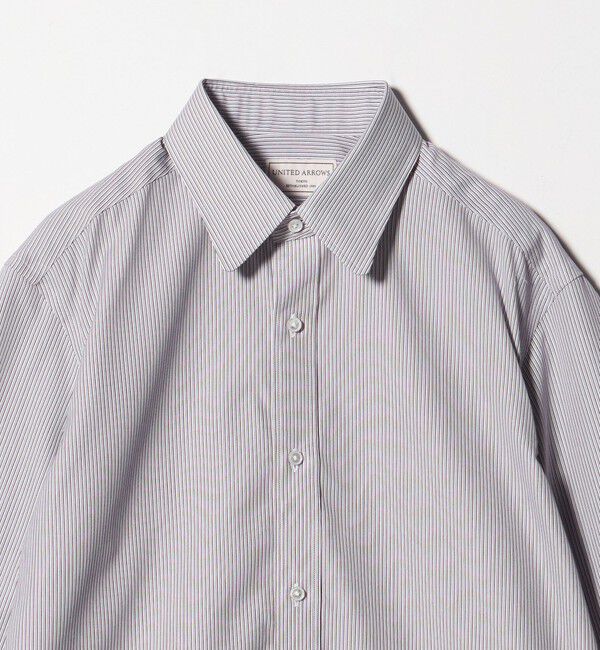 UNITED ARROWS「イージーケア AG オルタネイトストライプ ラウンドレギュラーカラーシャツ 抗菌防臭」|シャツ・ブラウス|