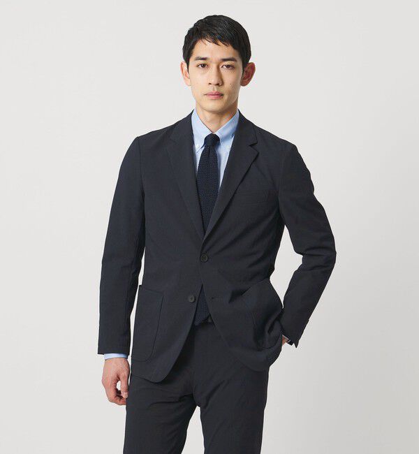 UNITED ARROWS「ドビー 2ボタン シングル テーラードジャケット UA COZY　ウォッシャブル　タテヨコストレッチ　防しわ　撥」|テーラードジャケット|