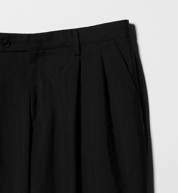 UNITED ARROWS「＜District＞ウォッシュド トロピカルウール 2プリーツ ワイドパンツ」|スラックス|