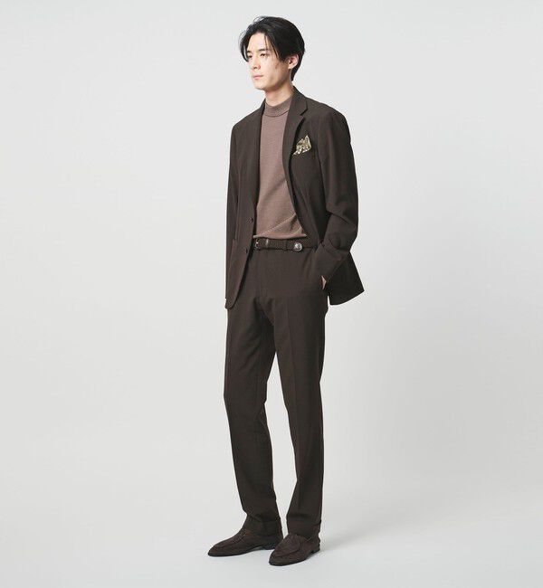 UNITED ARROWS「シアサッカー ノープリーツ スラックス COMFORT EASY‐MODEL ストレッチ」|スラックス|