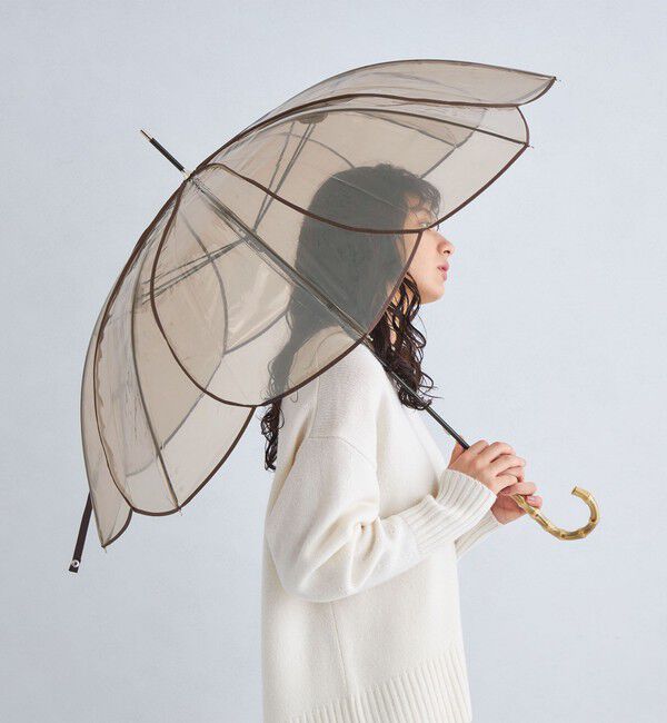 UNITED ARROWS green label relaxing「＜because＞フラワーパイピング アンブレラ / 傘 / レイン」|傘|DK.BROWN