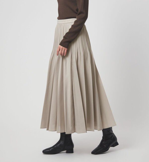 UNITED ARROWS green label relaxing「シアー プリーツ スカート」|フレア|
