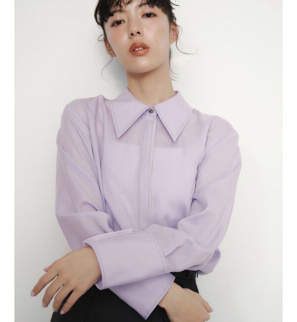 EMMEL REFINES「＜EMMEL REFINES＞EM レイヤーヒヨク ステッチ シャツ」|シャツ・ブラウス|LILAC