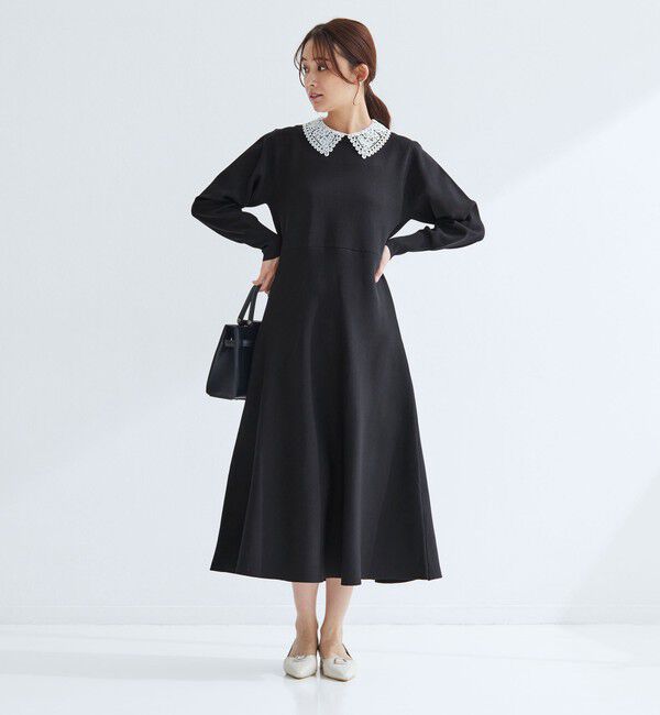 UNITED ARROWS green label relaxing「エリレース 2WAY ニット ワンピース ウォッシャブル」|ワンピース|NAVY