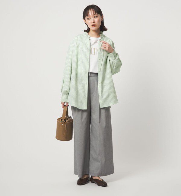 UNITED ARROWS green label relaxing「［size SHORTあり］フリルネック ブラウス」|シャツ・ブラウス|