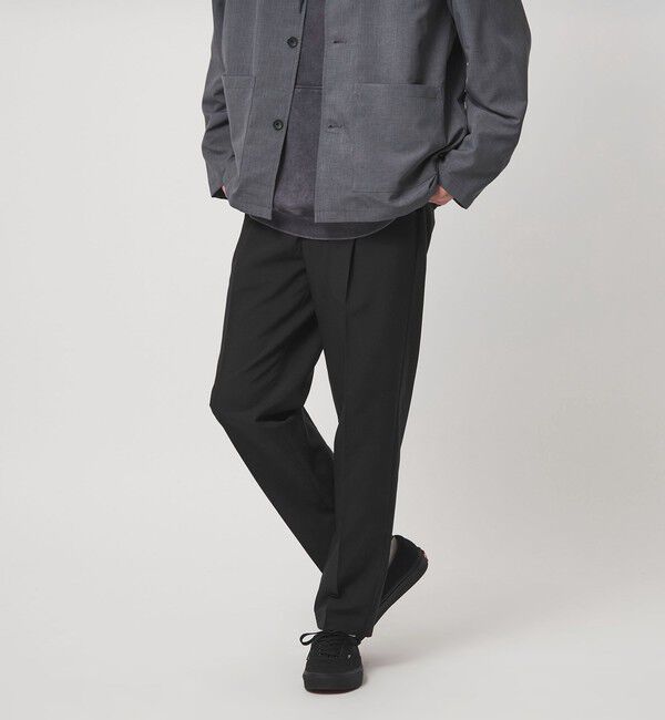 UNITED ARROWS green label relaxing「【WEB限定】JUST fit ドライポリエステル 1プリーツ イージースラックス -吸水速乾-」|その他|BLACK