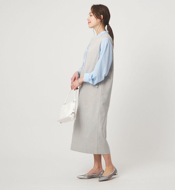 UNITED ARROWS green label relaxing「［size SHORTあり］リネンライク キーネック ジャンパースカート」|ジャンパースカート|