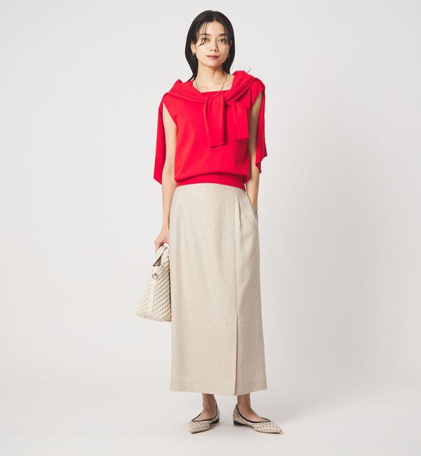 UNITED ARROWS green label relaxing「［size SHORTあり］リネンライク スリット タイト スカート」|タイト|