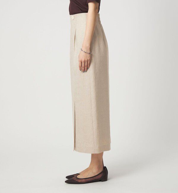 UNITED ARROWS green label relaxing「［size SHORTあり］リネンライク スリット タイト スカート」|タイト|