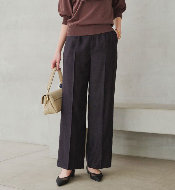 UNITED ARROWS green label relaxing「［size SHORT/TALLあり］リネンライク ストレート パンツ」|スラックス|