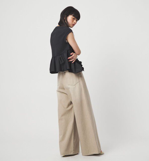 EMMEL REFINES「＜EMMEL REFINES＞EM テレコフリル ギャザー プルオーバー」|Tシャツ・カットソー|