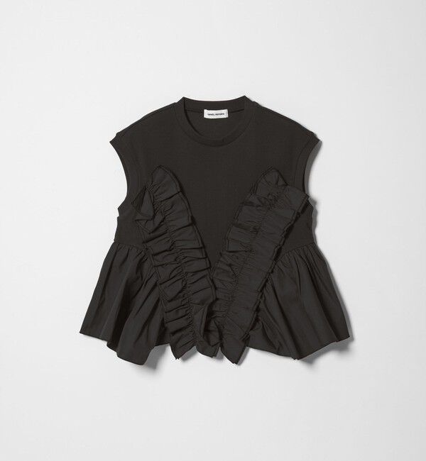 EMMEL REFINES「＜EMMEL REFINES＞EM テレコフリル ギャザー プルオーバー」|Tシャツ・カットソー|