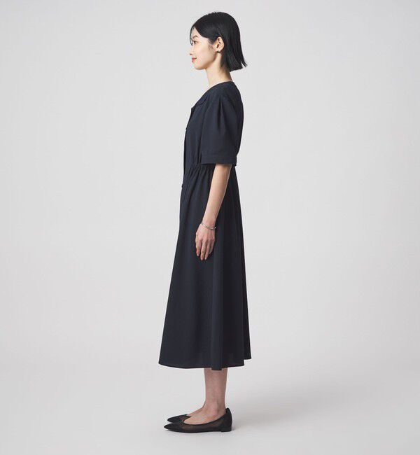 UNITED ARROWS green label relaxing「Vカラー フレア ボタン ワンピース」|ワンピース|