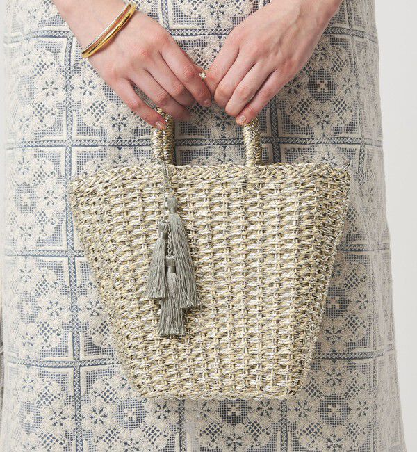 UNITED ARROWS green label relaxing「2WAY メタリック ペーパーカゴバッグ」|かごバッグ|