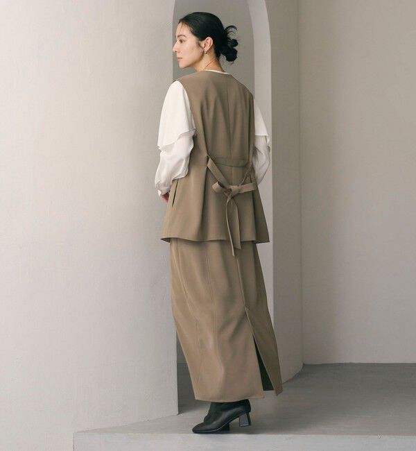 BEAUTY&YOUTH UNITED ARROWS「【WEB限定 Wardrobe DAILY MINIMAL】ダブルクロス リボンベルトジレ ウォッシャブル」|ベスト・ジレ|
