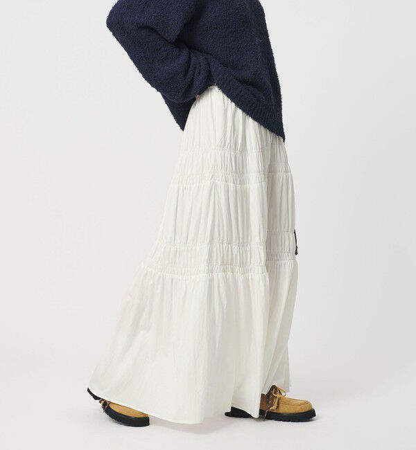 BEAUTY&YOUTH UNITED ARROWS「レーヨンブレンド シャーリング ロングスカート」|スカート|