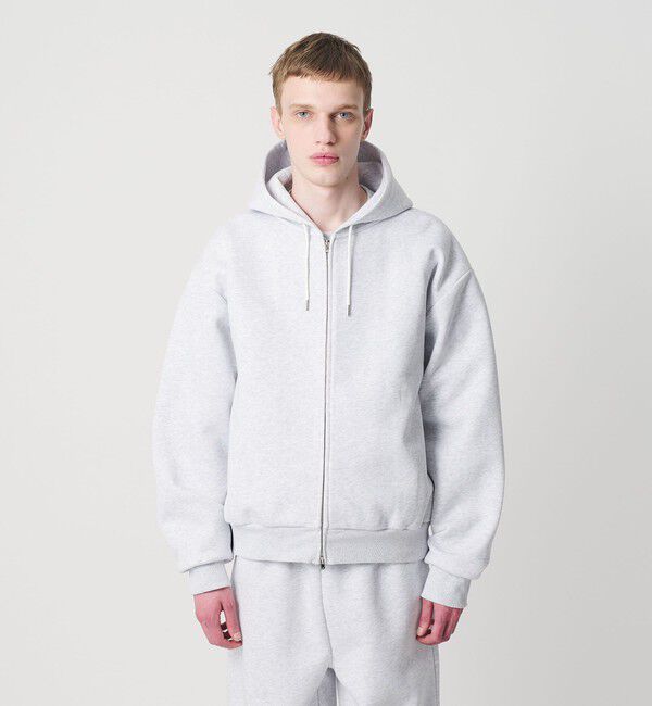 MONKEY TIME「ボンディング フルジップ フーディー」|カーディガン|LT.GRAY