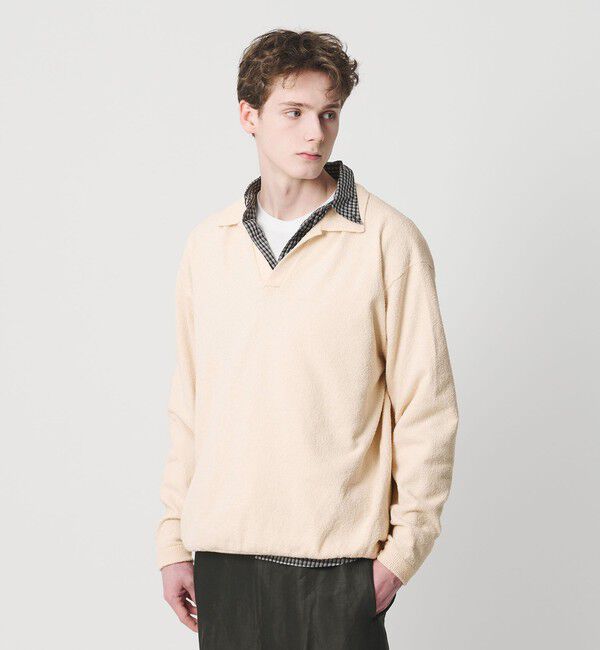 BEAUTY&YOUTH UNITED ARROWS「クリンプ コットン ポロスキッパー ニット ウォッシャブル」|ニット・セーター|NATURAL
