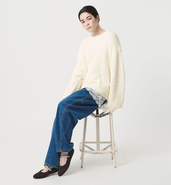 BEAUTY&YOUTH UNITED ARROWS「レースドッキング　ロングスリーブTシャツ」|Tシャツ・カットソー|