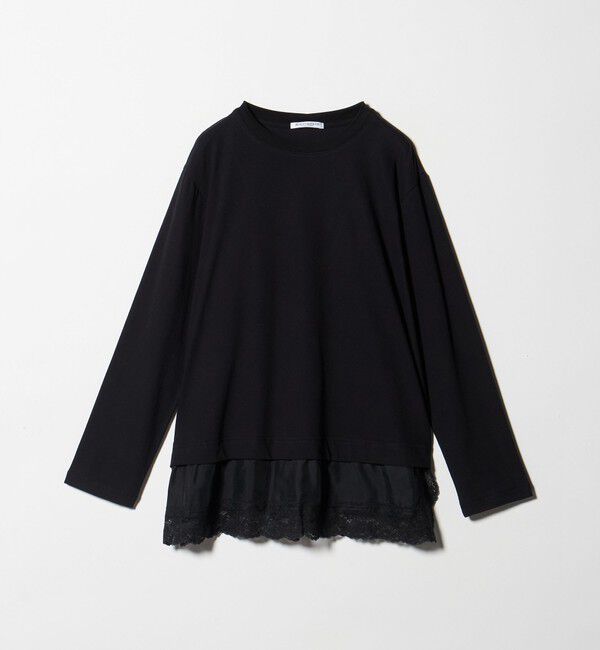 BEAUTY&YOUTH UNITED ARROWS「レースドッキング　ロングスリーブTシャツ」|Tシャツ・カットソー|