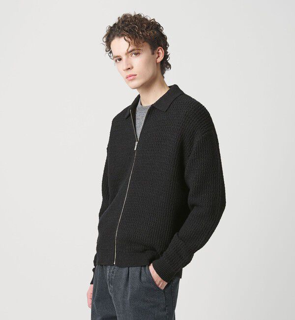 BEAUTY&YOUTH UNITED ARROWS「ブークレ レース ジップ ポロジャケット ウォッシャブル」|カーディガン|