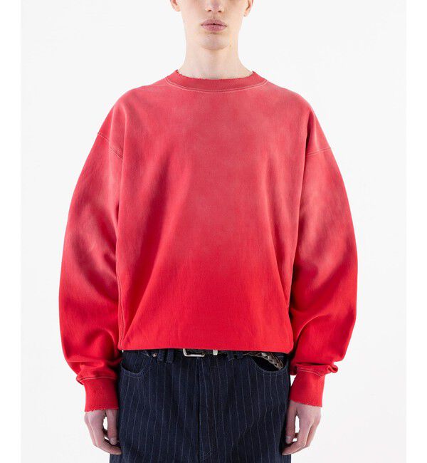 MONKEY TIME「サンフェード フレンチテリー クルーネック スウェット」|Tシャツ・カットソー|RED
