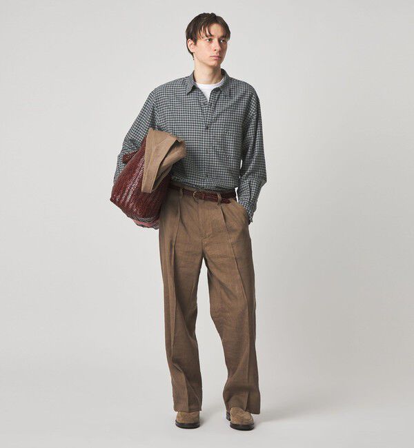 STEVEN ALAN「＜Steven Alan＞ ドレープ オックス チェック レギュラーカラー シャツ LOOSE」|シャツ・ブラウス|