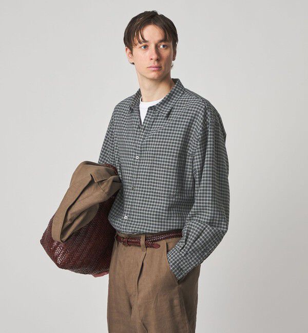 STEVEN ALAN「＜Steven Alan＞ ドレープ オックス チェック レギュラーカラー シャツ LOOSE」|シャツ・ブラウス|