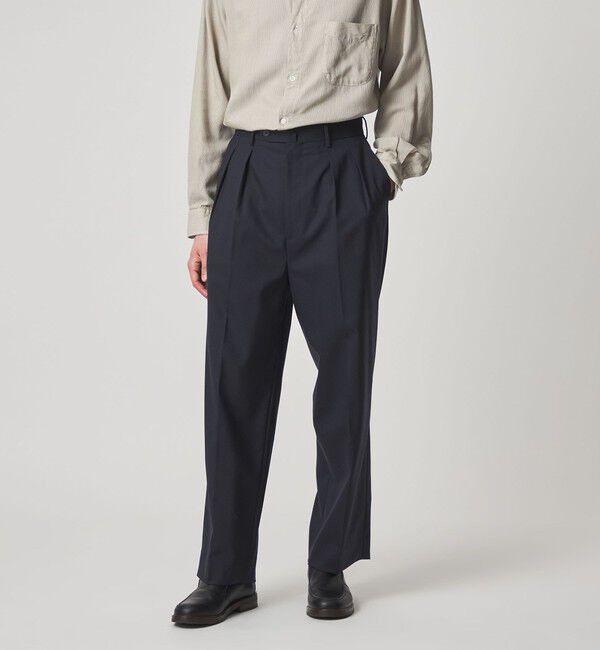 STEVEN ALAN「＜Steven Alan＞ ウール トロピカル インツープリーツ ドレス トラウザーズ」|スラックス|