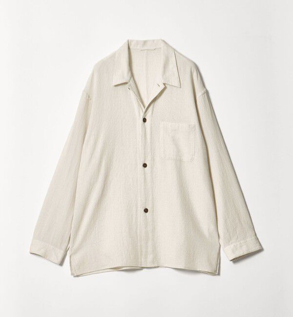 STEVEN ALAN「＜Steven Alan＞ コットンメッシュ チェック オープンカラー オーバー シャツ」|シャツ・ブラウス|WHITE