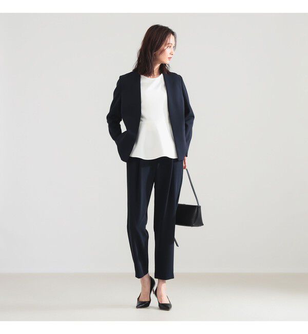 Demi-Luxe BEAMS 「トリアセ カラーレスジャケット＊」|ノーカラージャケット|