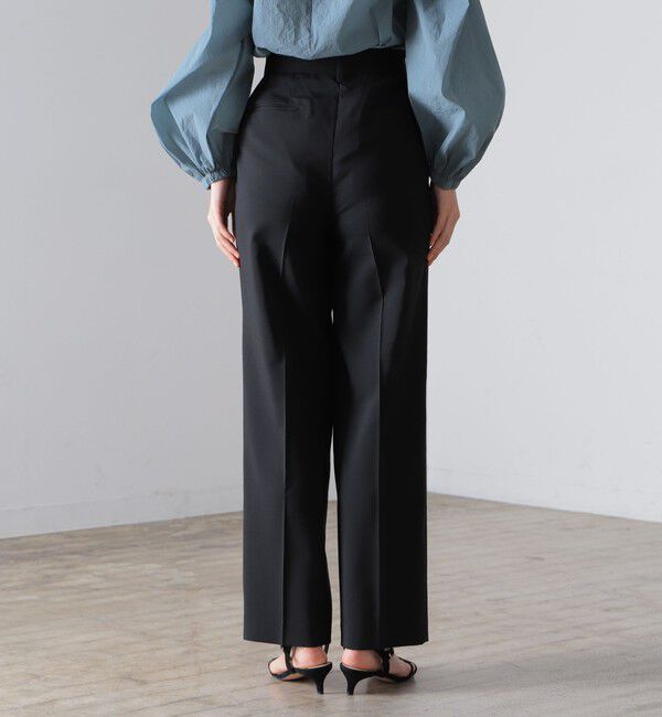 Demi-Luxe BEAMS 「AK+1 / スーパーブラック ストレートパンツ」|スラックス|