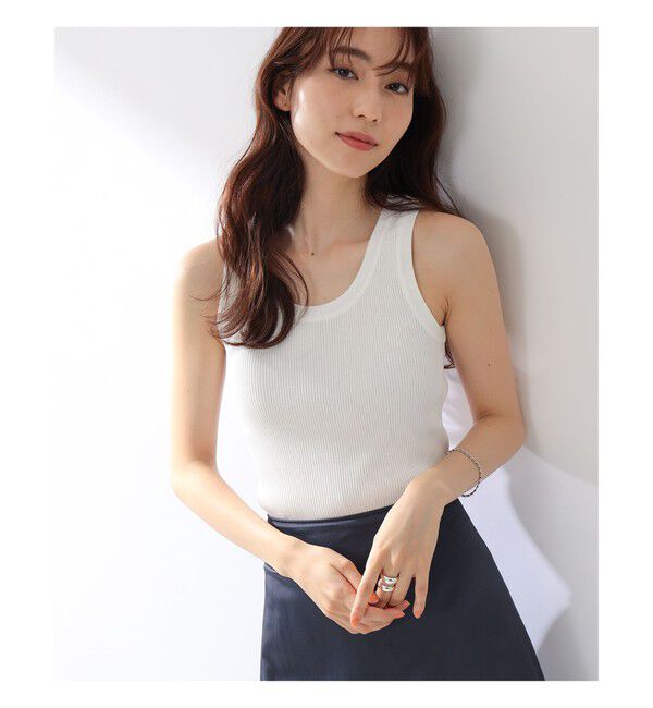 Demi-Luxe BEAMS 「AURALEE / GIZA HIGH GAUGE RIB KNIT TANK」|ニット・セーター|WHITE
