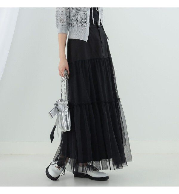 Ray BEAMS 「チュール キリカエ ティアード スカート」|スカート|