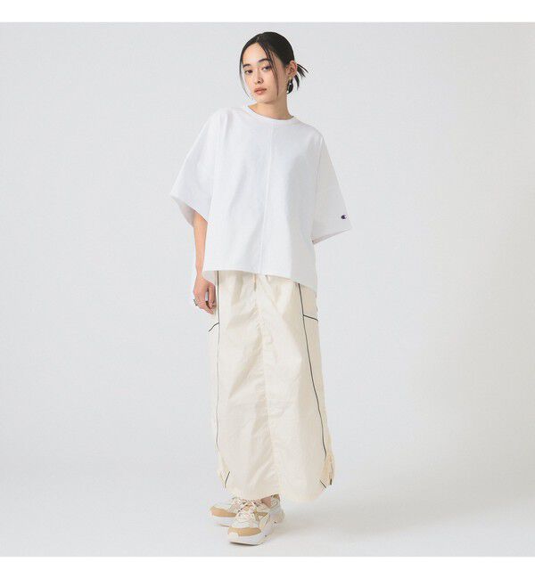 Ray BEAMS 「ストライプ キリカエ トラックスカート」|スカート|