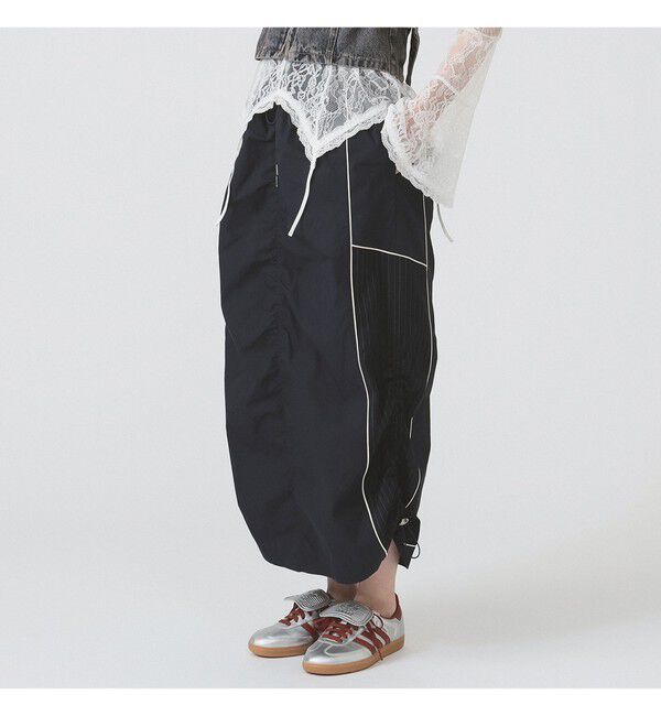 Ray BEAMS 「ストライプ キリカエ トラックスカート」|スカート|