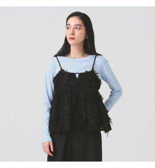 Ray BEAMS 「フリンジ ジャカード キャミソール」|キャミソール|BLACK