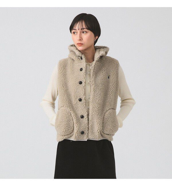 Ray BEAMS 「Gymphlex / フーデッド ボア ベスト」|ベスト・ジレ|