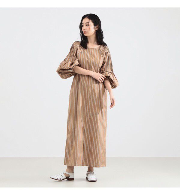 Demi-Luxe BEAMS 「ne Quittez pas / ポプリン タック ロングスリーブ ワンピース」|ワンピース|