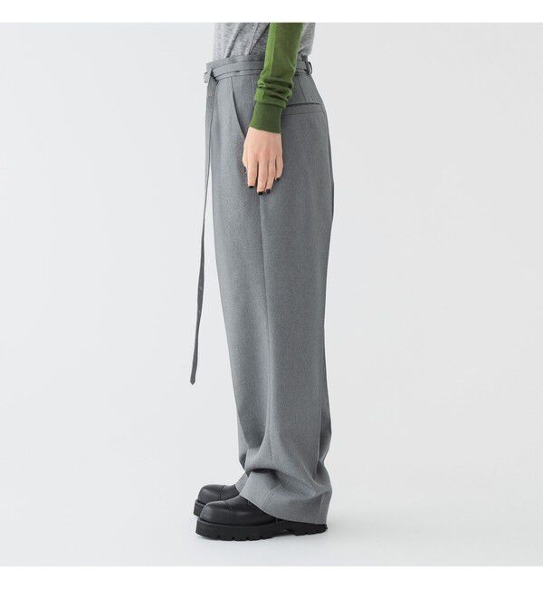 BEAMSBOY「maturely / リサイクル ポリエステル ベルト アレンジ パンツ」|チノ|